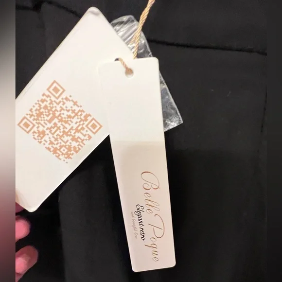 NWT Bella Poque size M black high waisted flared retro midi skirt with pockets - Picture 7 of 11